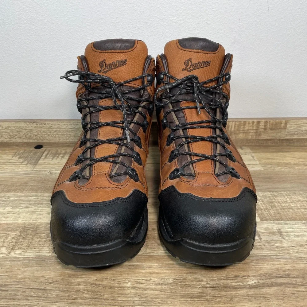 Danner 453 GORE-TEX Waterproof Waxed Leather Hiking Boots Mens 15M Dark Tan 5.5" - Picture 2 of 10